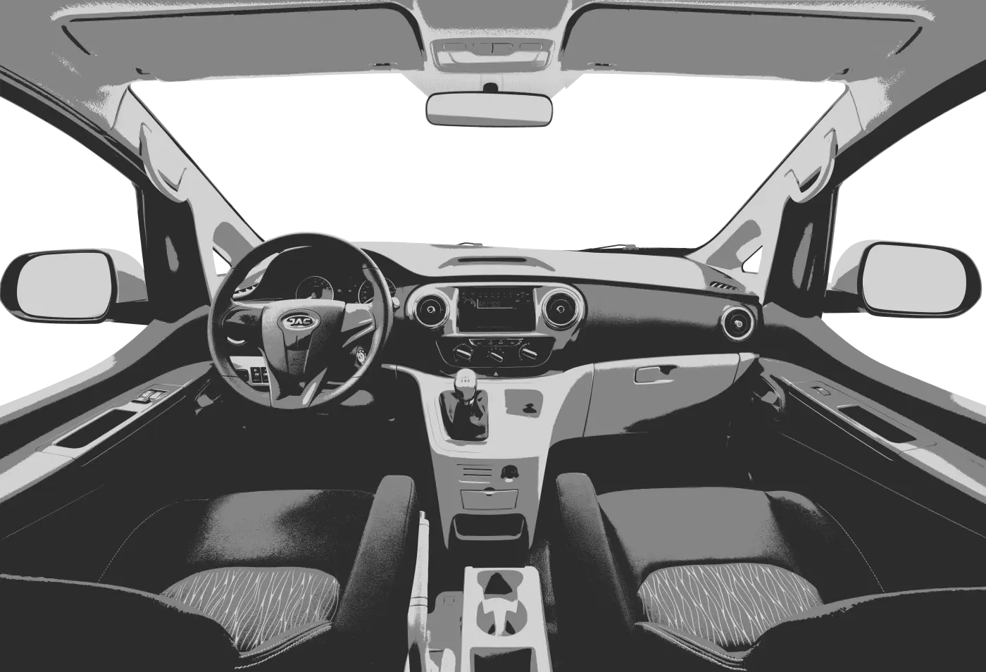 JAC JS6 luxury interior dashboard panoramic view premium leather seats touchscreen infotainment system ambient lighting