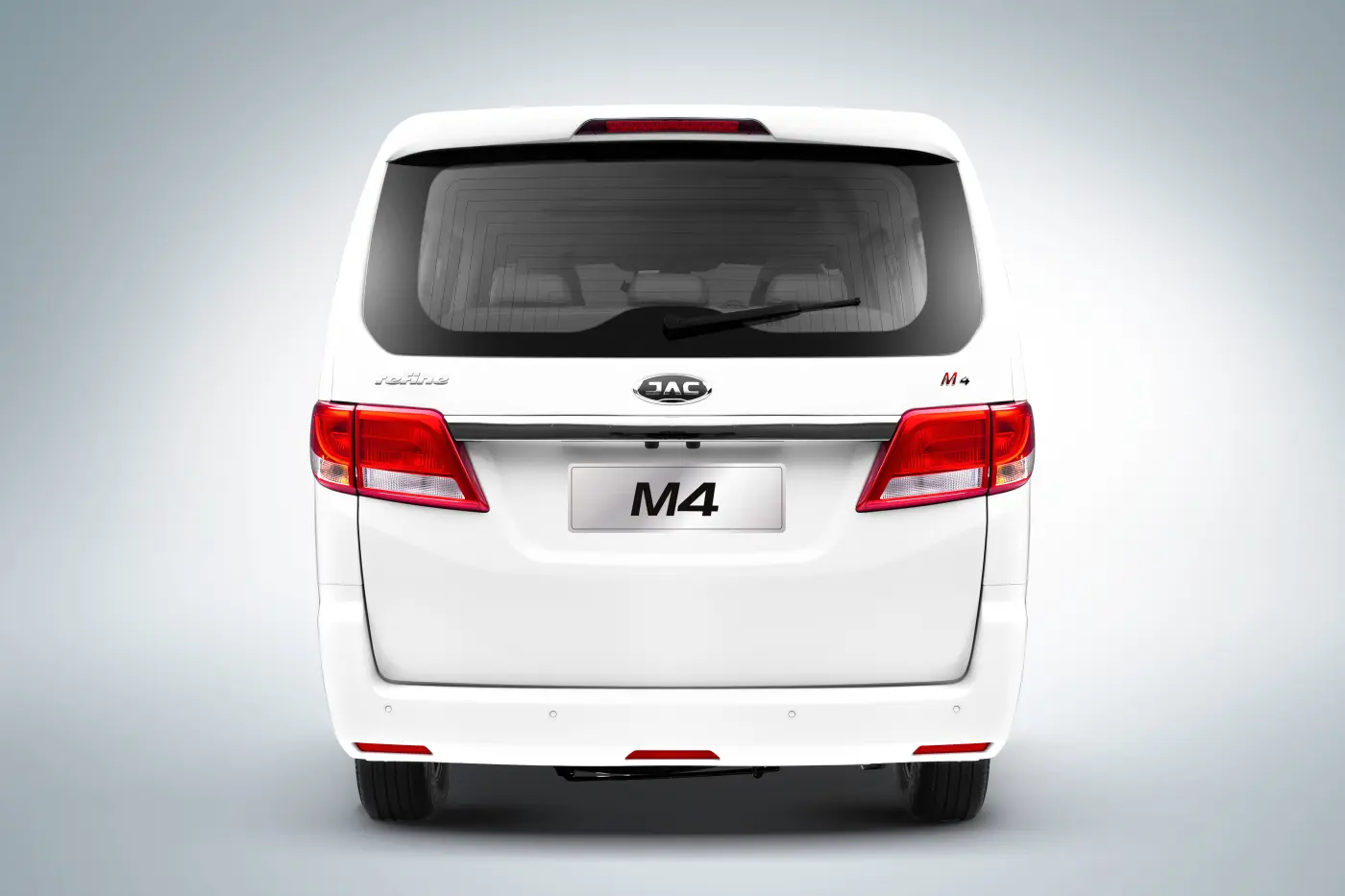 JAC JS6 rear view with LED taillights at dusk city background cinematic lighting modern design